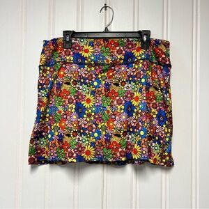 🌸 Fulbelle Floral Athletic Skort – Size XL – Bright Retro Flower Print